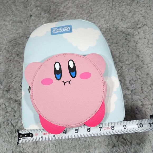 READ Bioworld X Nintendo Kirby Cloud Mini Backpack Blue Pink - Picture 7 of 9
